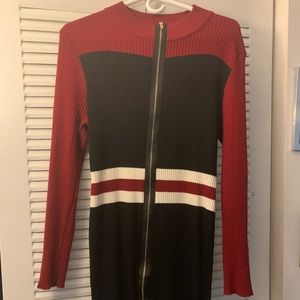 Plus Size Mock turtleneck long sleeve Dress